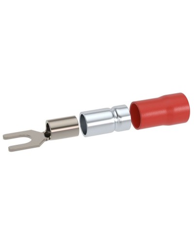 Наконечник вилочный НВИ 0,25-1,5 М6 (D6,4мм) (100 шт) (2A16P-DS-PVC). Наконечник вилочный с изолированным фланцем ПВХ, двойная гильза. ДКС в Калуге