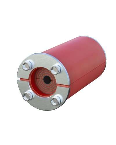 Проходка круглая, нержавеющая, D75х70 мм с проемом 40х40 мм (DXF3122): Проходка круглая, нержавеющая, с проёмом в Калуге