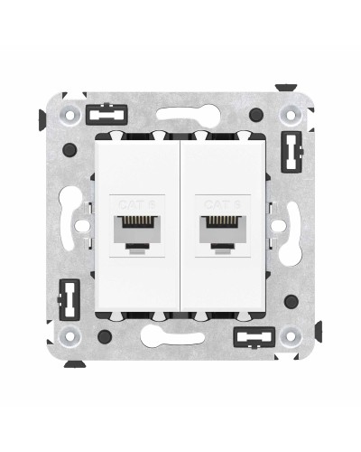 Розетка RJ-45 в стену, кат.6E, Avanti, двойная, белое облако (4400694). Розетка компьютерная. ДКС в Калуге