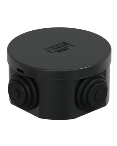 Коробка JBR065 D=65х35, 4 вых., IP44, черная (44004BL-1). Коробка монтажная. Экопласт в Калуге