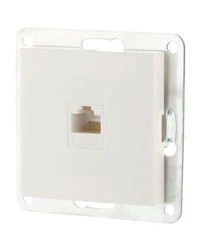 Розетка RJ-45 кат.5е с накладкой, белый LK80 (846104-1). Розетка компьютерная. Экопласт в Калуге