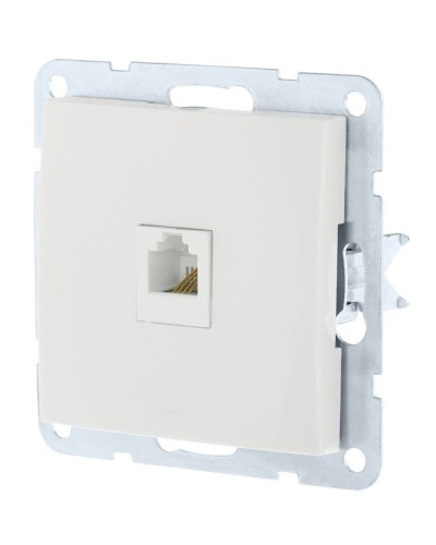 Розетка RJ-45 кат. 5е с накладкой, белый LK60 (866104-1). Розетка компьютерная. Экопласт в Калуге