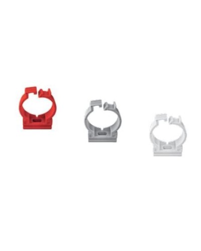 Ecoplast держатель с защелкой для труб D25, АБС, красный (50 шт) (49625-50). Держатель с защелкой для аспирационной системы. Экопласт в Калуге