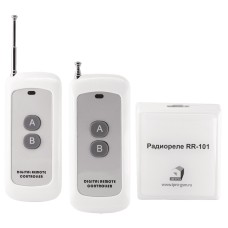 RR-101 + 2 пульта, 250-950 метров, двойное питание 12В и 220В. Комплект радиореле. ИПРо
