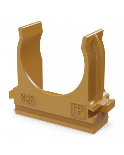 Крепёж-клипса для труб АБС-пластик бук D25 (100 шт) (PR13.0047). Крепление для труб ПВХ. Промрукав в Калуге
