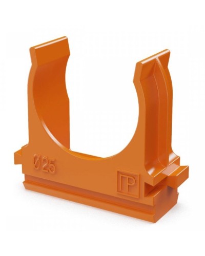 Крепёж-клипса для труб АБС-пластик оранжевая D25 (100 шт) (PR13.0065). Крепление для труб ПВХ. Промрукав в Калуге