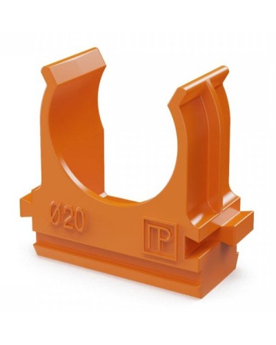 Крепёж-клипса для труб АБС-пластик оранжевая D20 (100 шт) (PR13.0064). Крепление для труб ПВХ. Промрукав в Калуге